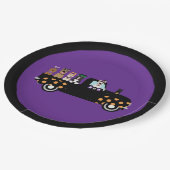Assiettes En Carton Chiens D'Halloween Dans Un Camion De Ramassage (Angle)