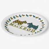 Assiettes En Carton Chiens écossais de Tartan de Clan MacLeod (Angle)