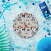 Assiettes En Carton Chiens Et Chats Cutes Design Motif (Fête)