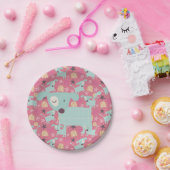 Assiettes En Carton Chiens, étoiles et fleurs (Fête)