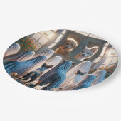 Assiettes En Carton Chiens fantômes d'Halloween (Angle)