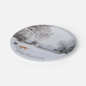 Assiettes En Carton chiens jouer hiver neige paysage noël (Angle)