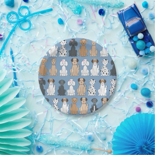 Assiettes En Carton Chiens souriants (Fête)