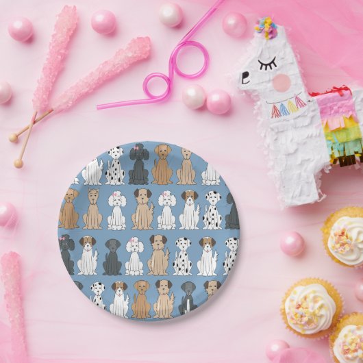 Assiettes En Carton Chiens souriants (Fête)