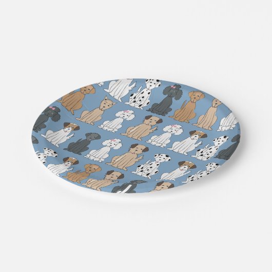 Assiettes En Carton Chiens souriants (Angle)