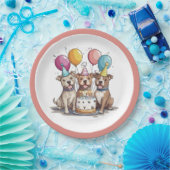 Assiettes En Carton Chiens taureaux de Pit d'anniversaire (Fête)