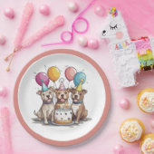 Assiettes En Carton Chiens taureaux de Pit d'anniversaire (Fête)