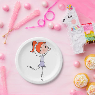 Assiettes En Carton Chiffre de la princesse mignonne Ballerina