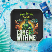 Assiettes En Carton Chiffres Aliens : Aventures dans l'espace (Fête)