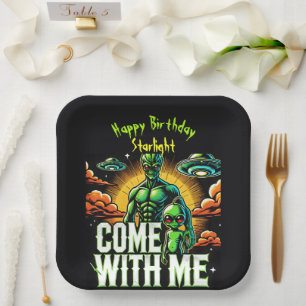 Assiettes En Carton Chiffres Aliens : Aventures dans l'espace