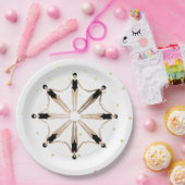 Assiettes En Carton Chiffres d'or des nageurs synchronisés artistiques (Fête)