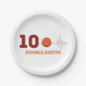 Assiettes En Carton Chiffres doubles 10 ans Anniversaire Basketball (Devant)