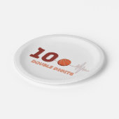 Assiettes En Carton Chiffres doubles 10 ans Anniversaire Basketball (Angle)