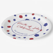 Assiettes En Carton Chiffres rouges blancs bleus modernes 4 juillet BB (Angle)