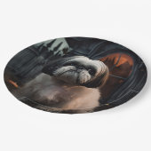 Assiettes En Carton Chih Tzu Halloween effraie (Angle)