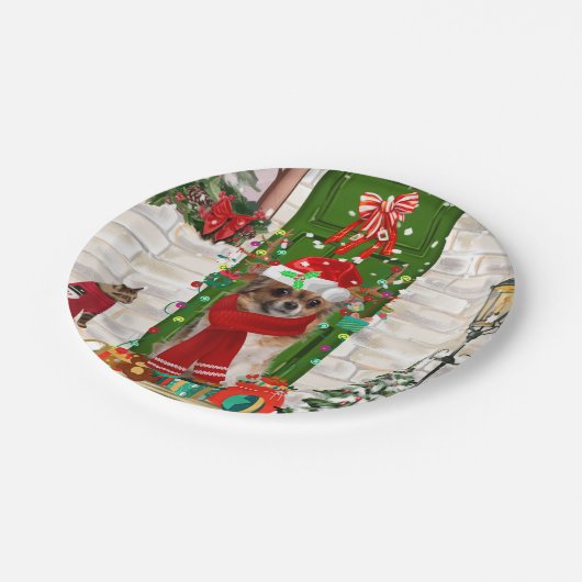 Assiettes En Carton Chihuahua Chien Noël (Angle)