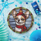 Assiettes En Carton Chihuahua Vitrages de Noël (Fête)