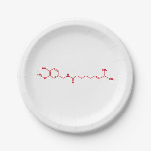 Assiettes En Carton Chili Capsaicin Formule chimique moléculaire