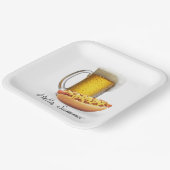 Assiettes En Carton Chili Hot Dog et bière sur blanc (Angulaire)