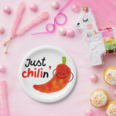 Assiettes En Carton Chili Pepper Pun Positif - Juste chilien (Fête)