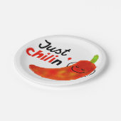 Assiettes En Carton Chili Pepper Pun Positif - Juste chilien (Angle)