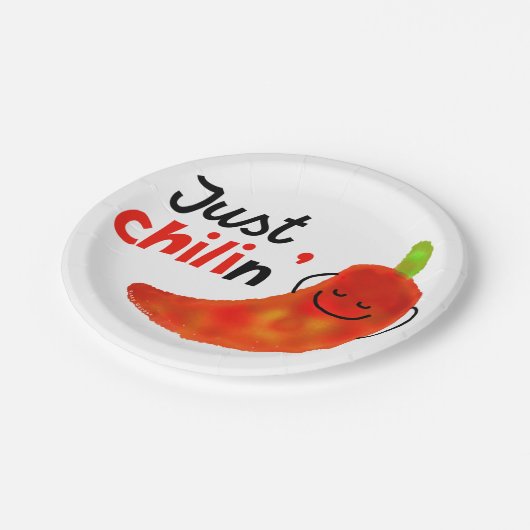 Assiettes En Carton Chili Pepper Pun Positif - Juste chilien (Angle)
