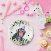 Assiettes En Carton Chimpanzé Singe Fête Animaux Anniversaire Safari (Fête)