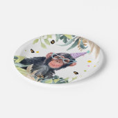 Assiettes En Carton Chimpanzé Singe Fête Animaux Anniversaire Safari (Angle)