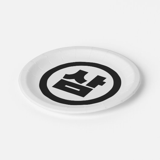 Assiettes En Carton Chine coréenne Numéro 3 Trois 삼 (Angle)