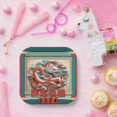 Assiettes En Carton Chine New Year Dragon 2024 Plates de papier PPP04 (Fête)