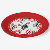 Assiettes En Carton Chinese New Year Tiger with Red Blossoms (Angle)