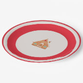 Assiettes En Carton Chingerbread House Christmas Plate Red (Angle)