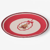 Assiettes En Carton Chingerbread Man Christmas Plate Red (Angle)