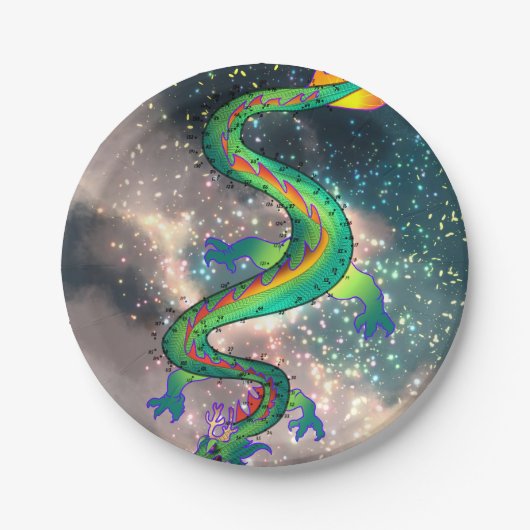 Assiettes En Carton chinois Dragon Connect (Devant)