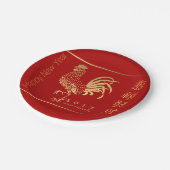 Assiettes En Carton Chinois Golden Roster Nouvelle coutume Année P Pla (Angle)