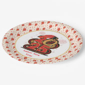 Assiettes En Carton Chinois rouge or joyeuse Nouvel An Lunaire Du Serp (Angle)
