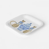 Assiettes En Carton Chinoiserie Aquarelle Bow Cheetah Ginger Jar (Angulaire)