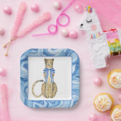 Assiettes En Carton Chinoiserie Aquarelle Bow Cheetah Party Plaques (Fête)
