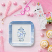 Assiettes En Carton Chinoiserie Aquarelle Ginger Jar Vase (Fête)