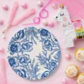 Assiettes En Carton Chinoiserie bleu fleuri chapeaux Amore Fête des ma (Fête)