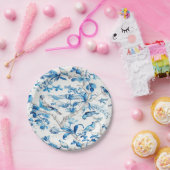 Assiettes En Carton Chinoiserie bleue et blanche (Fête)