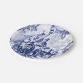 Assiettes En Carton Chinoiserie bleue et blanche (Angle)