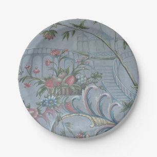 Assiettes En Carton Chinoiserie Blue China Floral Jardin antique rose