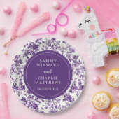 Assiettes En Carton Chinoiserie d'antiquité violet Mariage (Fête)