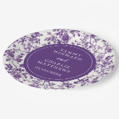 Assiettes En Carton Chinoiserie d'antiquité violet Mariage (Angle)