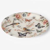 Assiettes En Carton Chinoiserie Harmonie des oiseaux et des papillons (Angle)