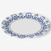 Assiettes En Carton Chinoiserie moderne tendance en porcelaine bleue e (Angle)