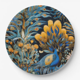 Assiettes En Carton Chinoiserie Oiseaux Exotiques Motif Botanique (8)