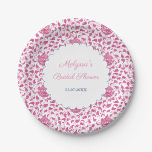 Assiettes En Carton Chinoiserie Rose Et Blanc Wedding shower Chic