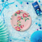 Assiettes En Carton Chinoiserie rose et rouge (Fête)